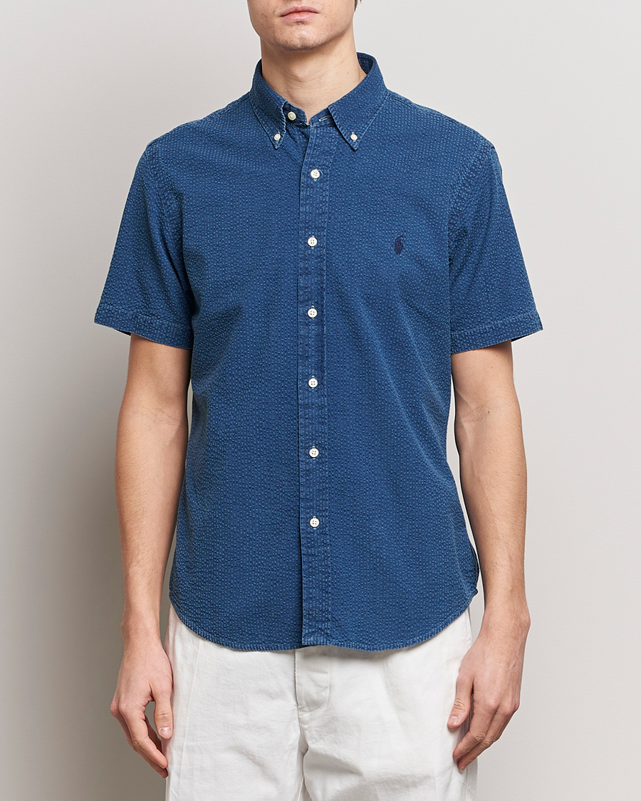Uomini | Camicie | Polo Ralph Lauren | Seersucker Short Sleeve Shirt Dark Indigo