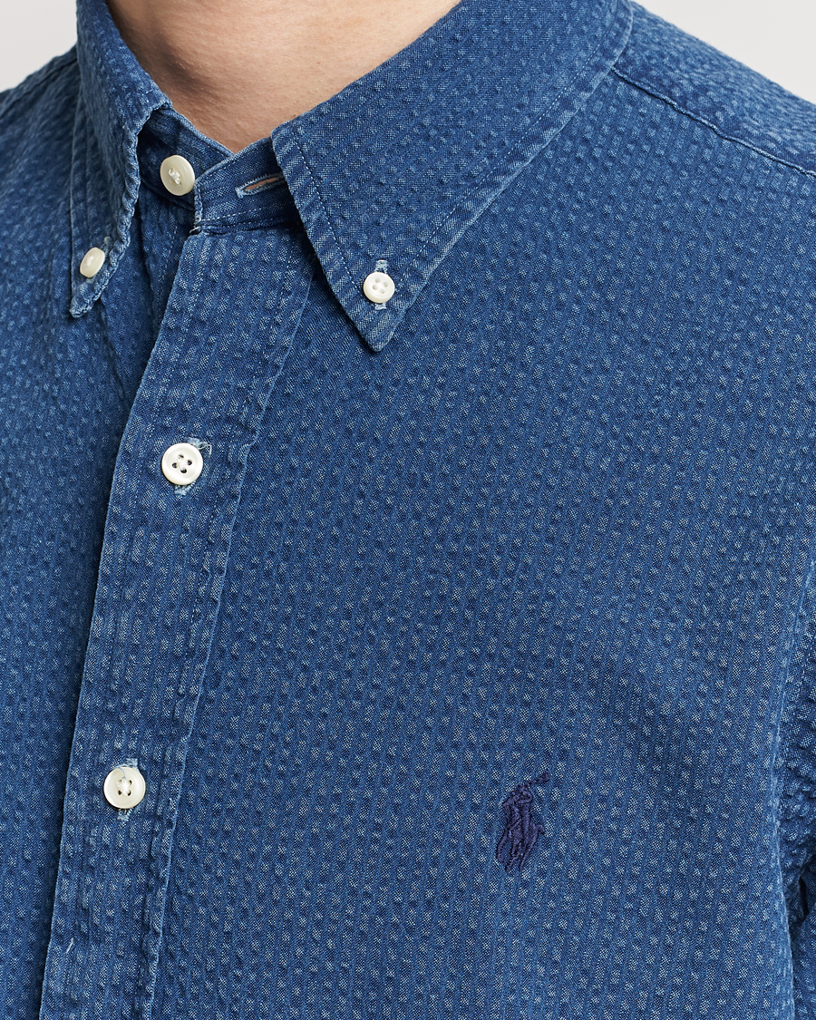 Uomini | Camicie | Polo Ralph Lauren | Seersucker Short Sleeve Shirt Dark Indigo