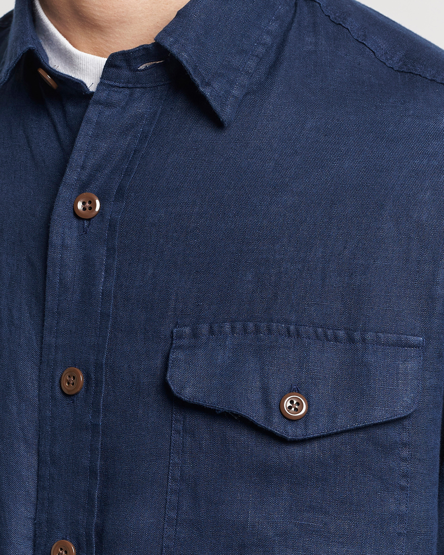 Uomini | Camicie | Polo Ralph Lauren | Linen Overshirt Newport Navy