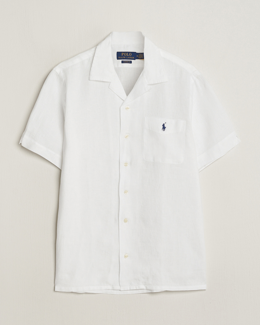 Uomini | Camicie | Polo Ralph Lauren | Linen Pocket Short Sleeve Shirt White