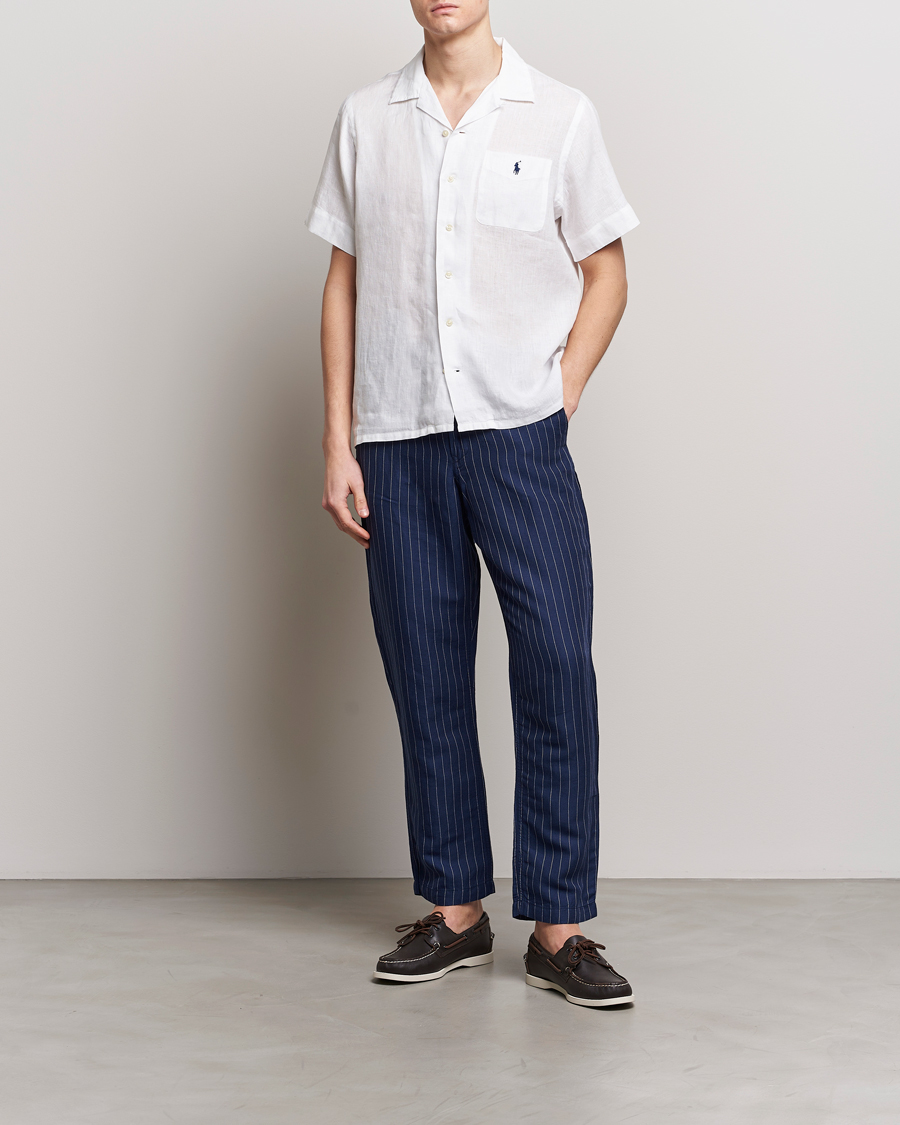Uomini | Camicie | Polo Ralph Lauren | Linen Pocket Short Sleeve Shirt White