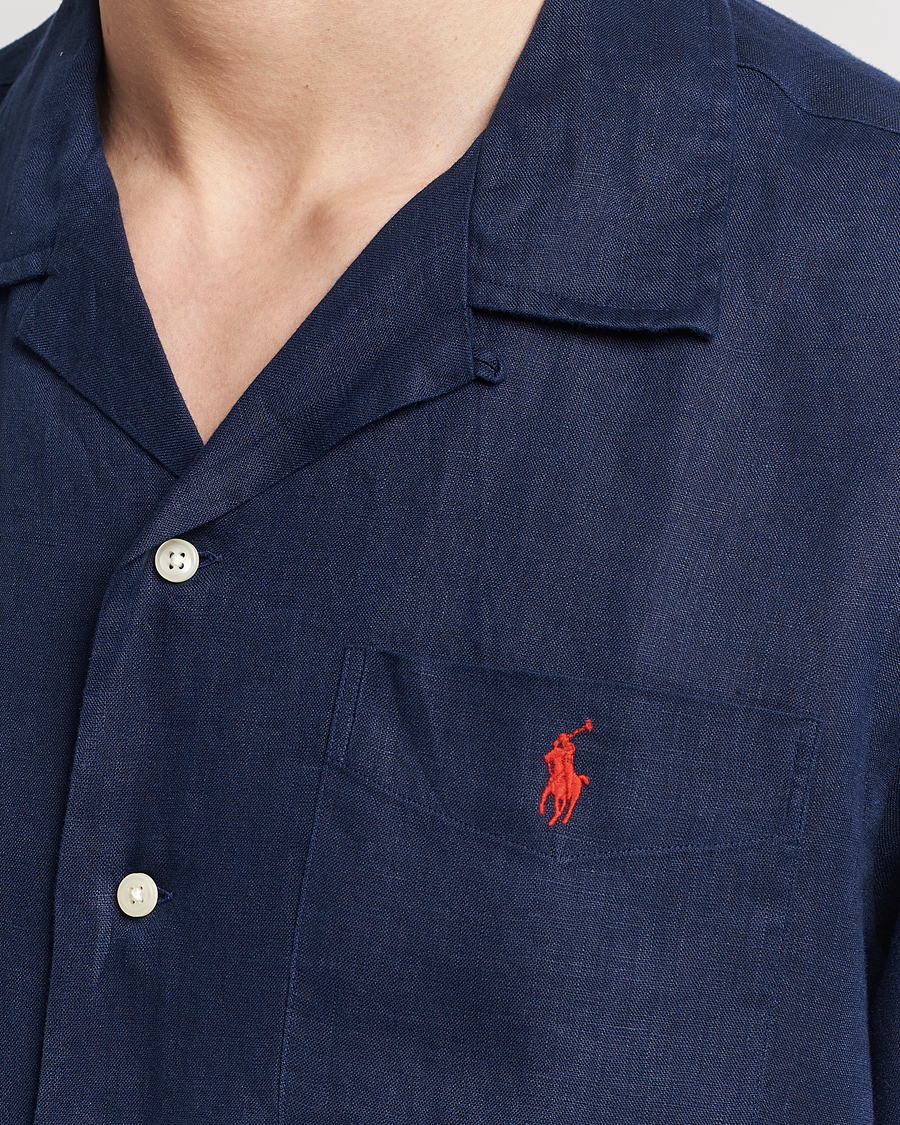Uomini | Camicie | Polo Ralph Lauren | Linen Pocket Short Sleeve Shirt Newport Navy