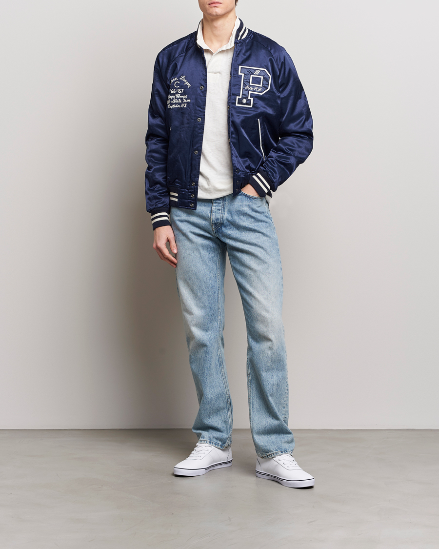 Uomini | Giacche | Polo Ralph Lauren | Varsity Bomber Satin Jacket Aviator Navy