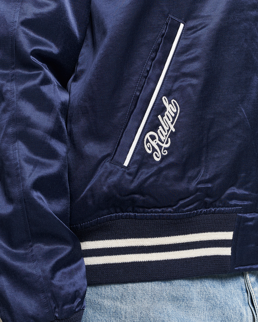 Uomini | Giacche | Polo Ralph Lauren | Varsity Bomber Satin Jacket Aviator Navy