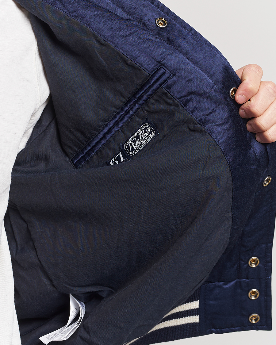 Uomini | Giacche | Polo Ralph Lauren | Varsity Bomber Satin Jacket Aviator Navy