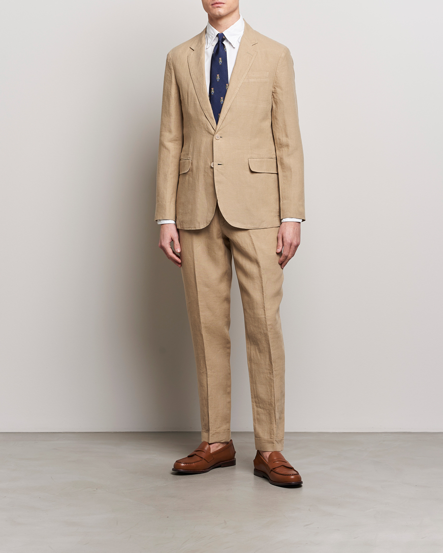 Uomini | Pantaloni | Polo Ralph Lauren | Linen Pleated Trousers Coastal Beige