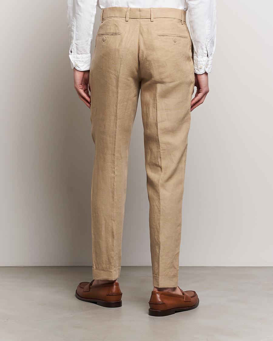 Uomini | Pantaloni | Polo Ralph Lauren | Linen Pleated Trousers Coastal Beige