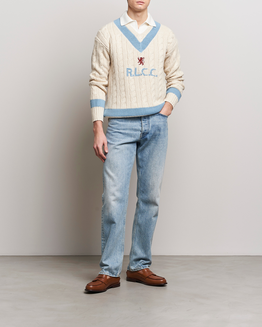 Uomini | Maglieria | Polo Ralph Lauren | Cotton/Cashmere Cricket Knitted Sweater Parchment Cream