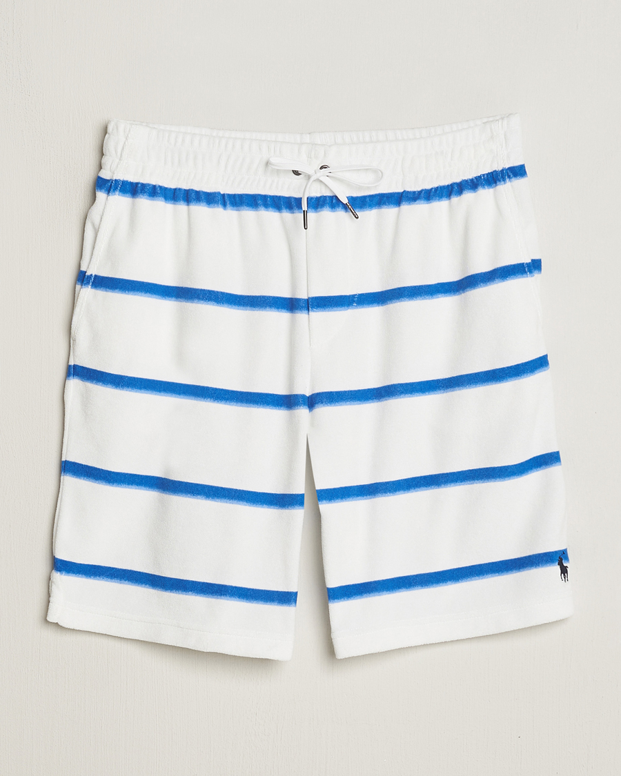 Uomini | Pantaloncini | Polo Ralph Lauren | Cotton Terry Striped Drawstring Shorts Blue/White