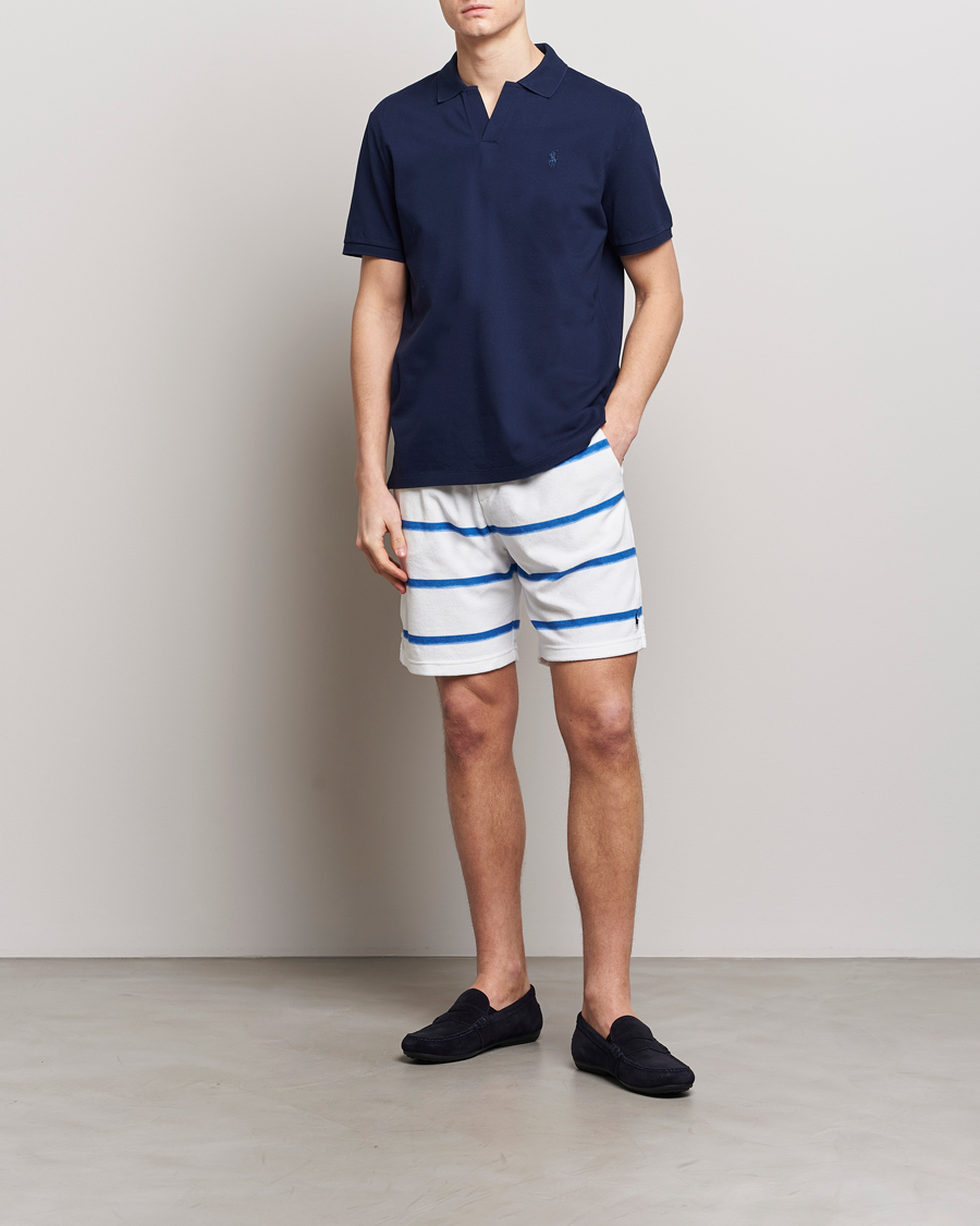 Uomini | Pantaloncini | Polo Ralph Lauren | Cotton Terry Striped Drawstring Shorts Blue/White