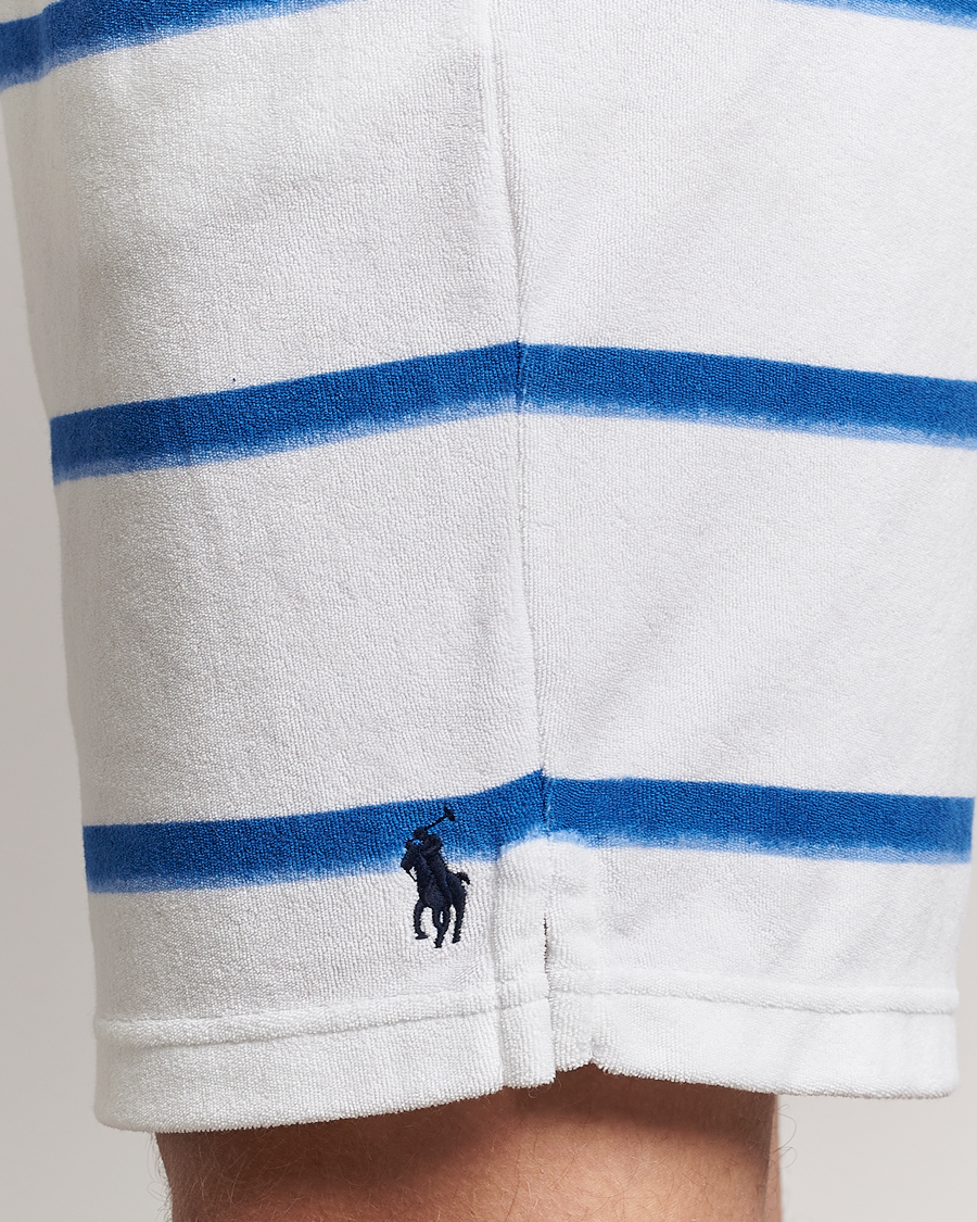 Uomini | Pantaloncini | Polo Ralph Lauren | Cotton Terry Striped Drawstring Shorts Blue/White