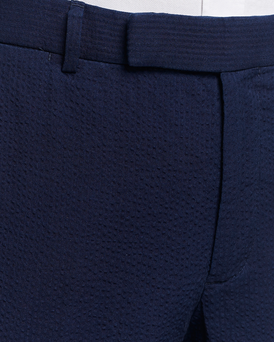 Uomini | Pantaloni | Polo Ralph Lauren | Pleated Seersucker Trousers Indigo