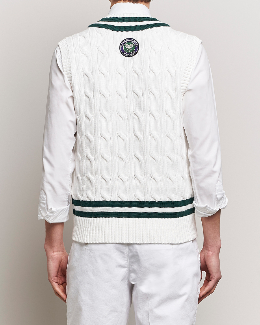 Uomini | Maglieria | Polo Ralph Lauren | Wimbledon Cricket Vest White/Moss Agate