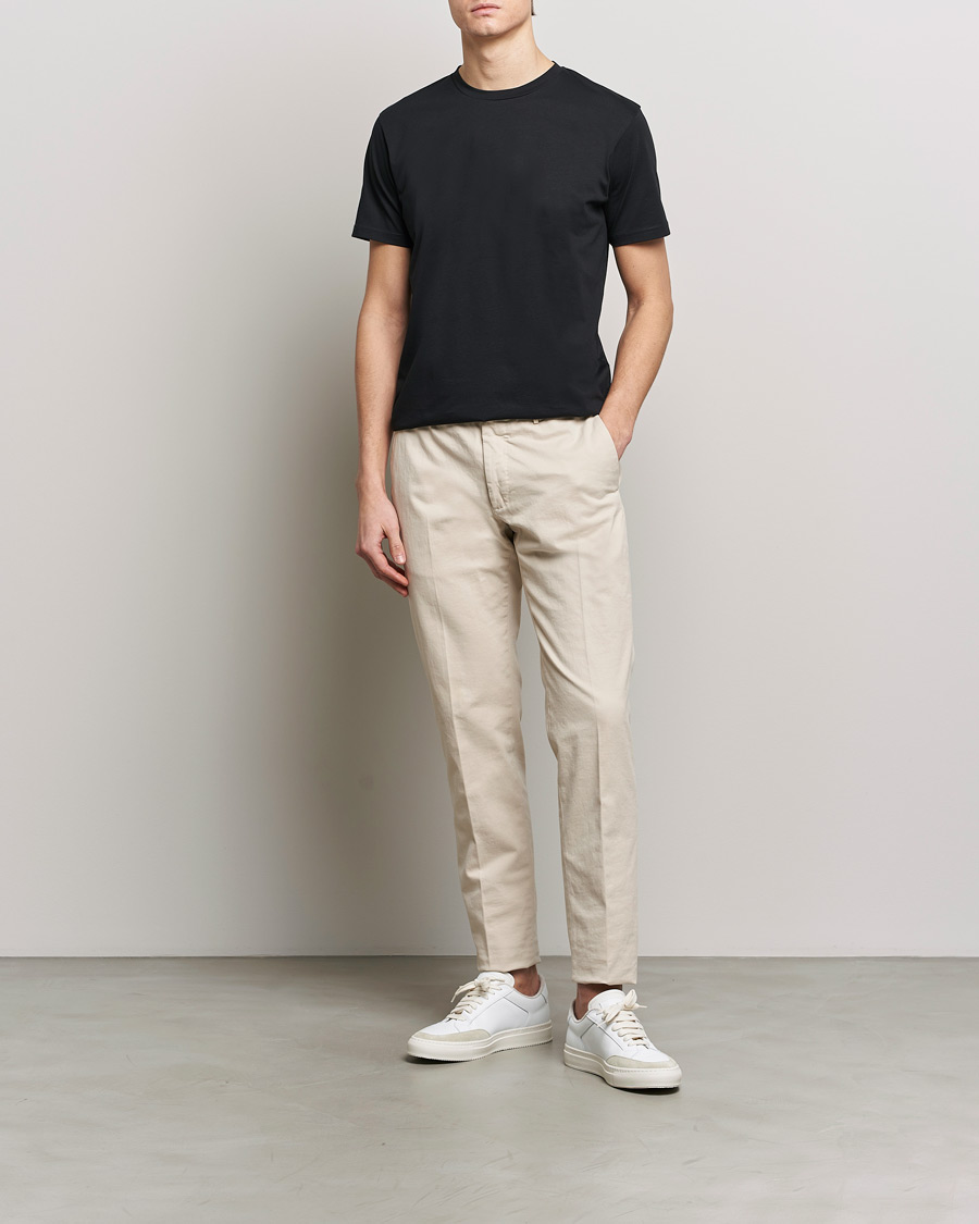 Uomini | T-shirt | Sunspel | Riviera Midweight T-Shirt Black