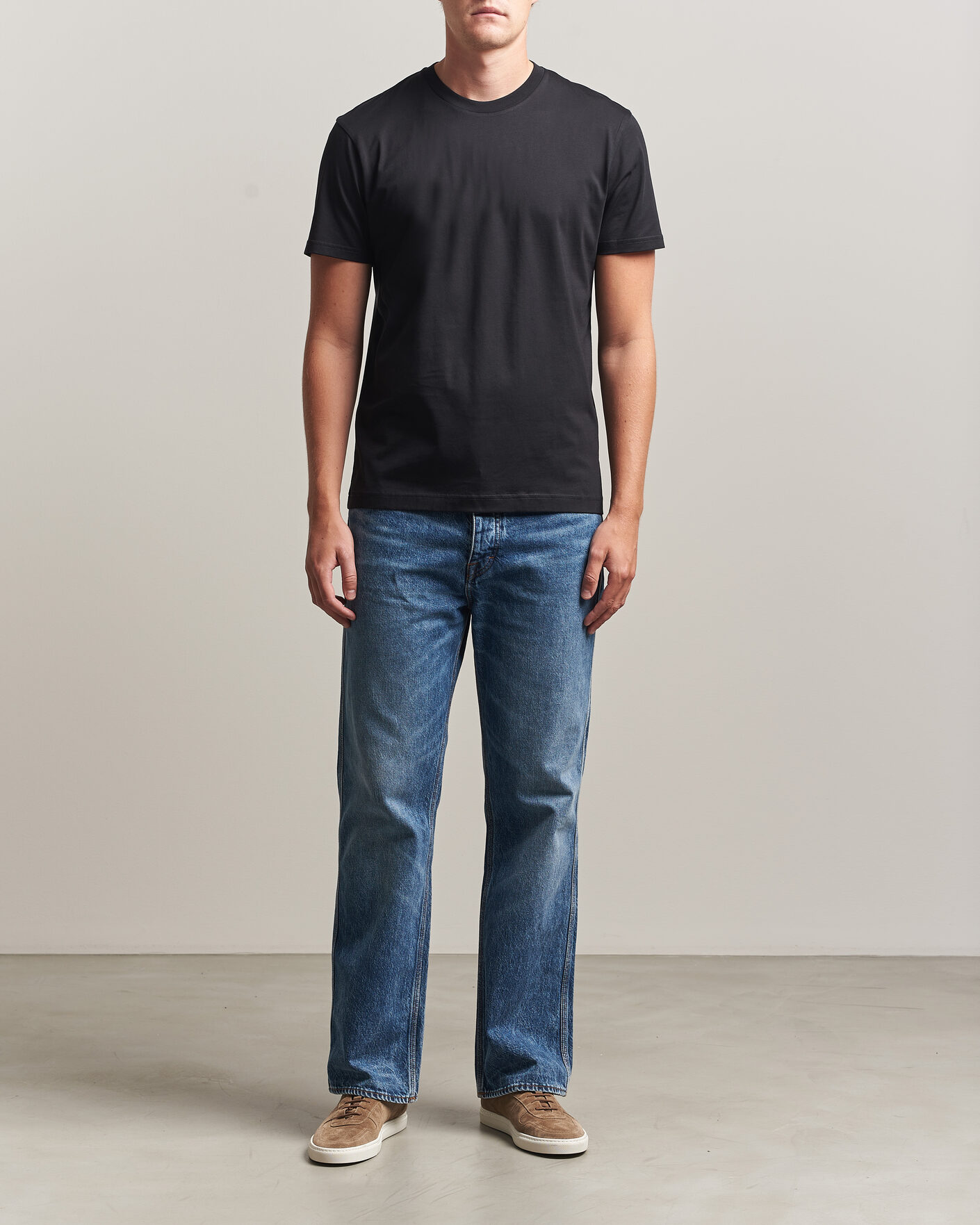 Uomini | T-shirt | Sunspel | Riviera Midweight T-Shirt Black