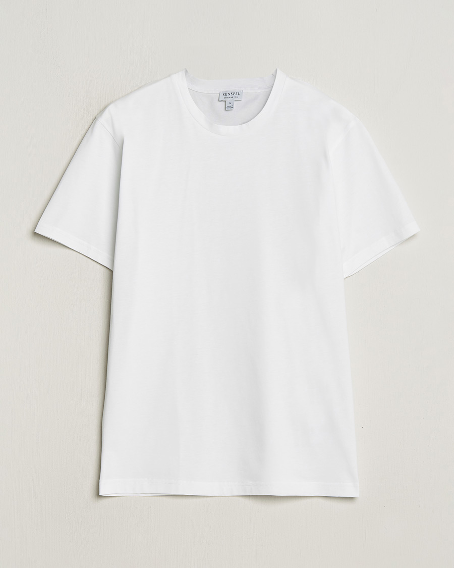 Uomini | T-shirt | Sunspel | Riviera Midweight T-Shirt White