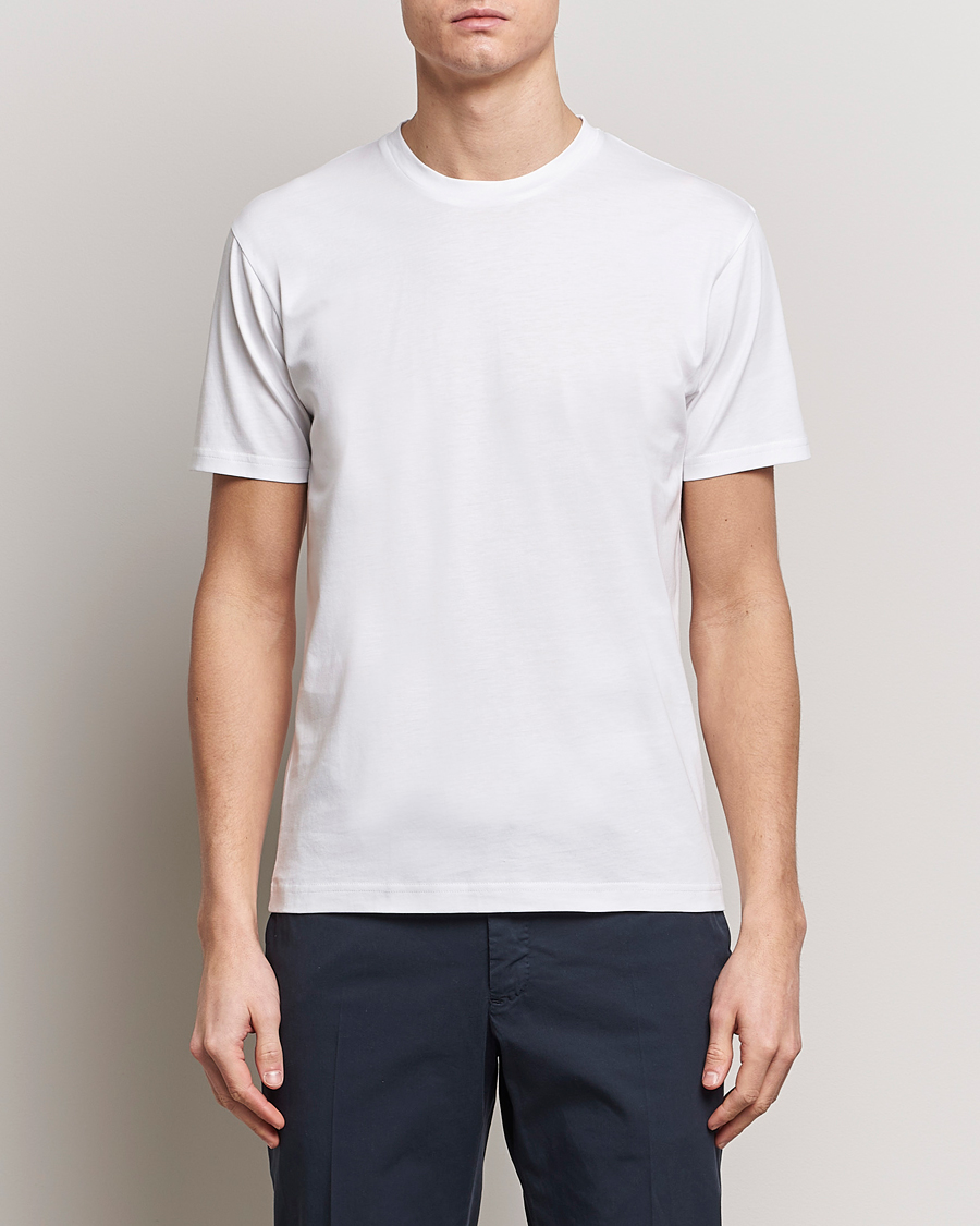 Uomini | T-shirt | Sunspel | Riviera Midweight T-Shirt White