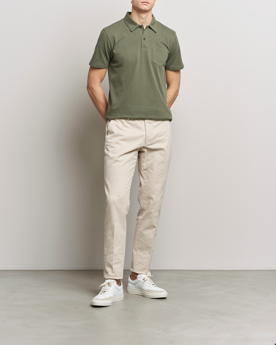 Uomini | Polo | Sunspel | Riviera Polo Shirt Khaki