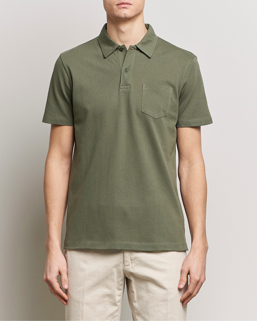 Uomini | Polo | Sunspel | Riviera Polo Shirt Khaki