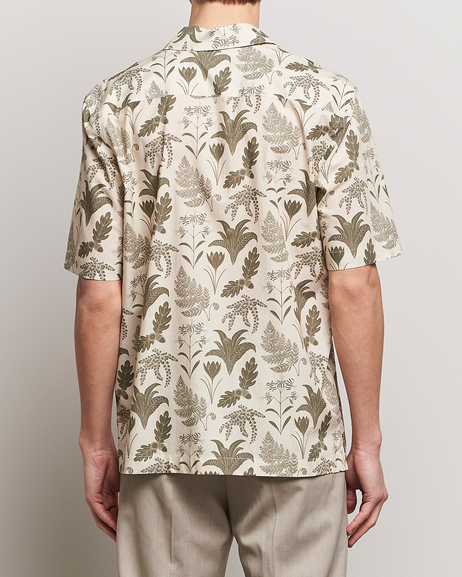 Uomini | Camicie | Sunspel | Katie Scott Short Sleeve Printed Resort Shirt Ecru