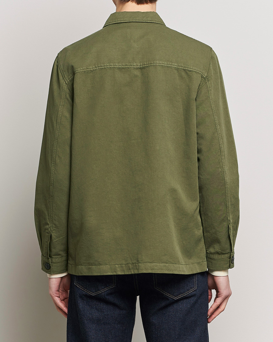 Uomini | Camicie | Sunspel | Twin Pocket Cotton/Linen Jacket Khaki
