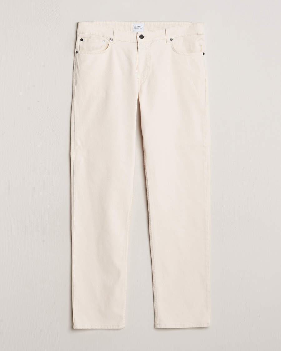 Uomini | Pantaloni | Sunspel | Five Pocket Cotton Twill Trousers Undyed
