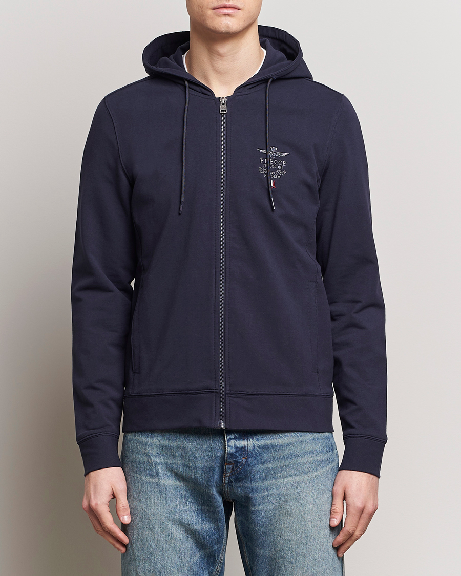 Uomini | Maglieria | Aeronautica Militare | Full Zip Hoodie Navy