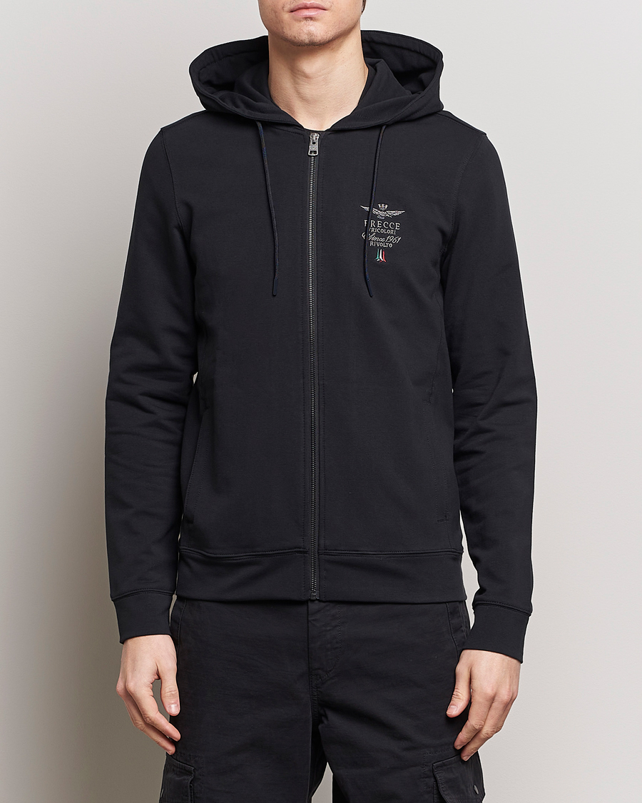 Uomini | Maglieria | Aeronautica Militare | Full Zip Hoodie Black