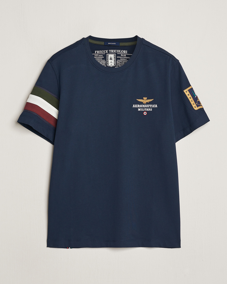 Uomini | T-shirt | Aeronautica Militare | Tricolori Crew Neck T-Shirt Navy