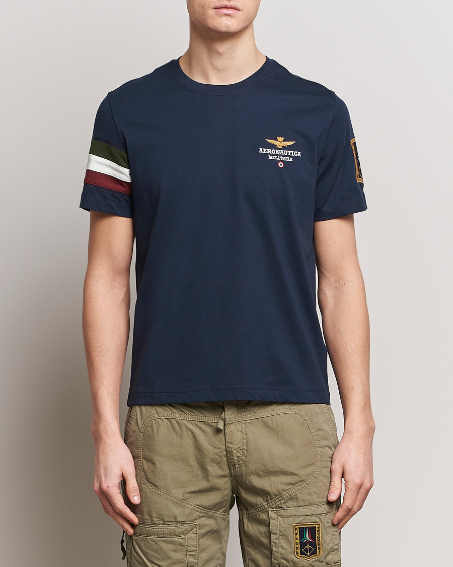 Uomini | T-shirt | Aeronautica Militare | Tricolori Crew Neck T-Shirt Navy