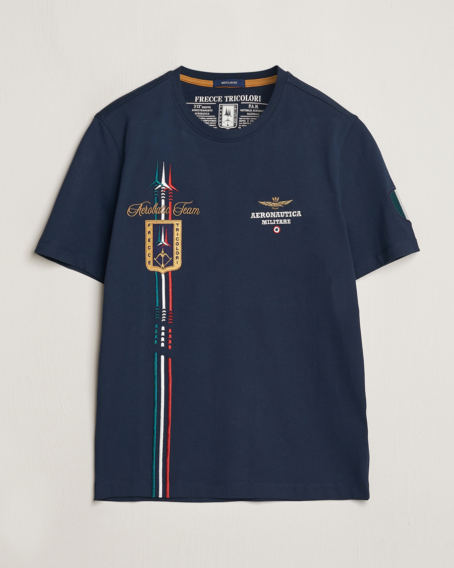 Uomini | T-shirt | Aeronautica Militare | Tricolori Crew Neck T-Shirt Navy