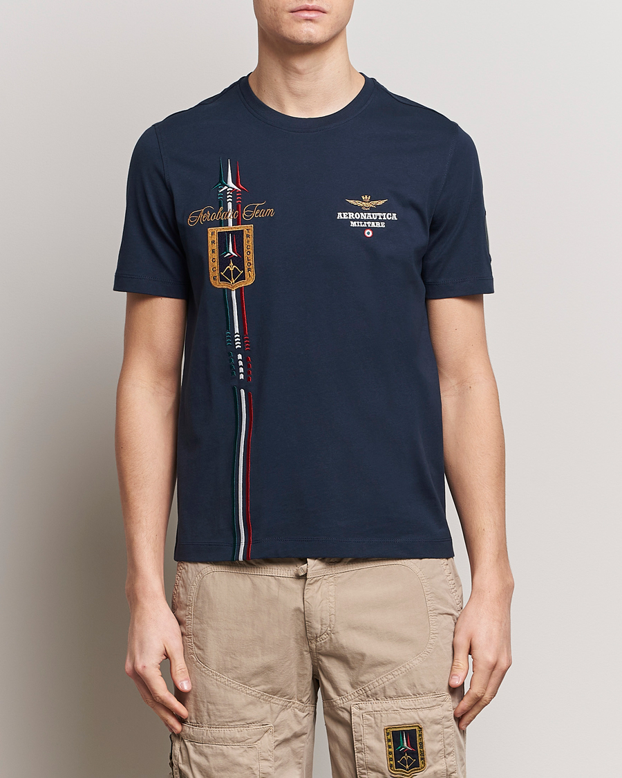 Uomini | T-shirt | Aeronautica Militare | Tricolori Crew Neck T-Shirt Navy
