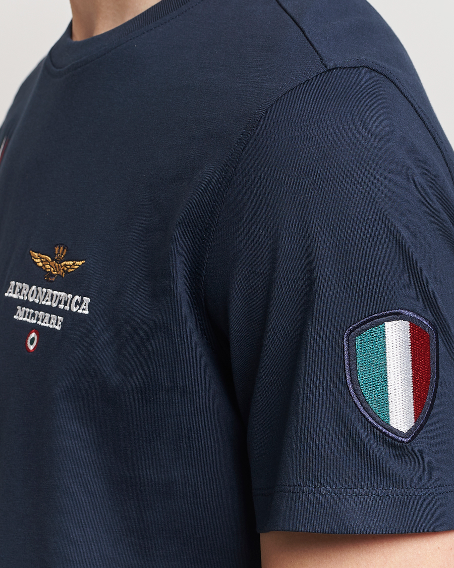 Uomini | T-shirt | Aeronautica Militare | Tricolori Crew Neck T-Shirt Navy