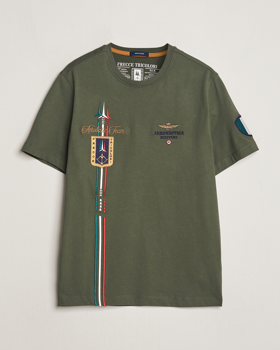 Uomini | T-shirt | Aeronautica Militare | Tricolori Crew Neck T-Shirt Verde Green