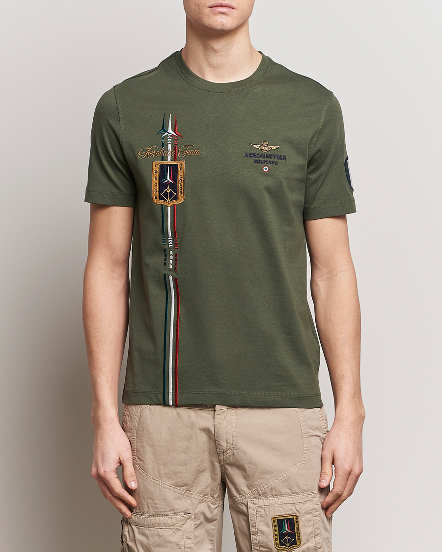 Uomini | T-shirt | Aeronautica Militare | Tricolori Crew Neck T-Shirt Verde Green