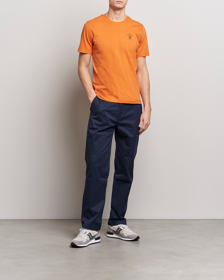 Uomini | T-shirt | Aeronautica Militare | TS1580 Crew Neck T-Shirt Carrot Orange