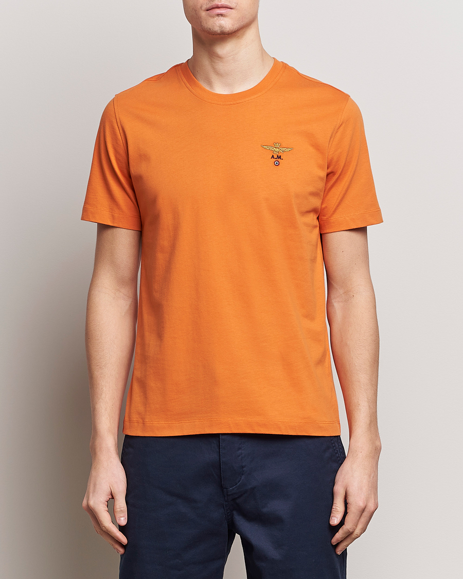 Uomini | T-shirt | Aeronautica Militare | TS1580 Crew Neck T-Shirt Carrot Orange