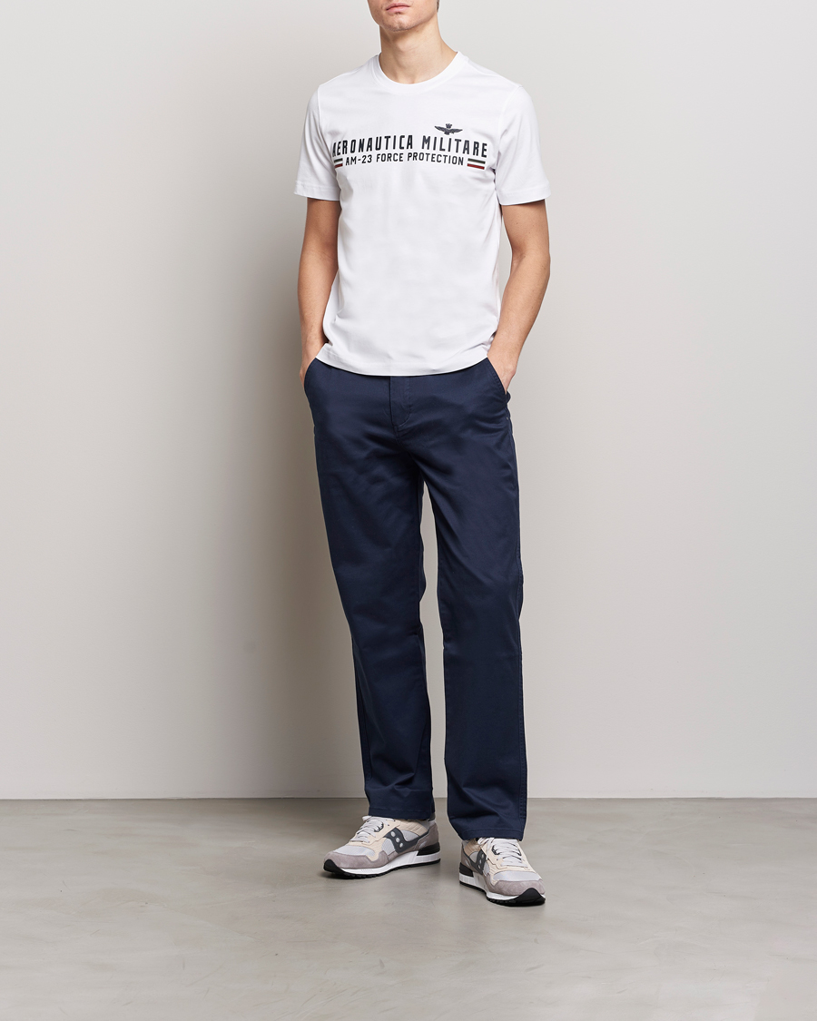 Uomini | T-shirt | Aeronautica Militare | Logo Crew Neck T-Shirt Off White