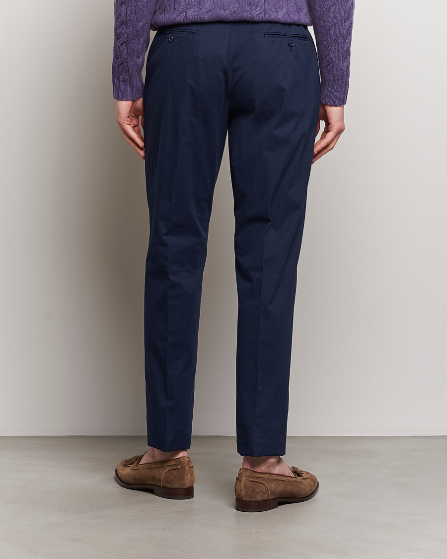 Uomini | Pantaloni | Ralph Lauren Purple Label | Cotton Poplin Trousers Spring Navy