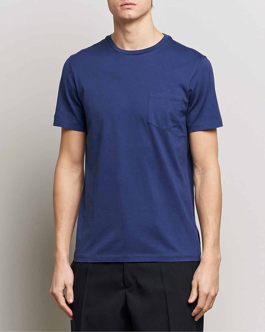 Uomini | T-shirt | Ralph Lauren Purple Label | Garment Dyed Cotton T-Shirt Spring Navy