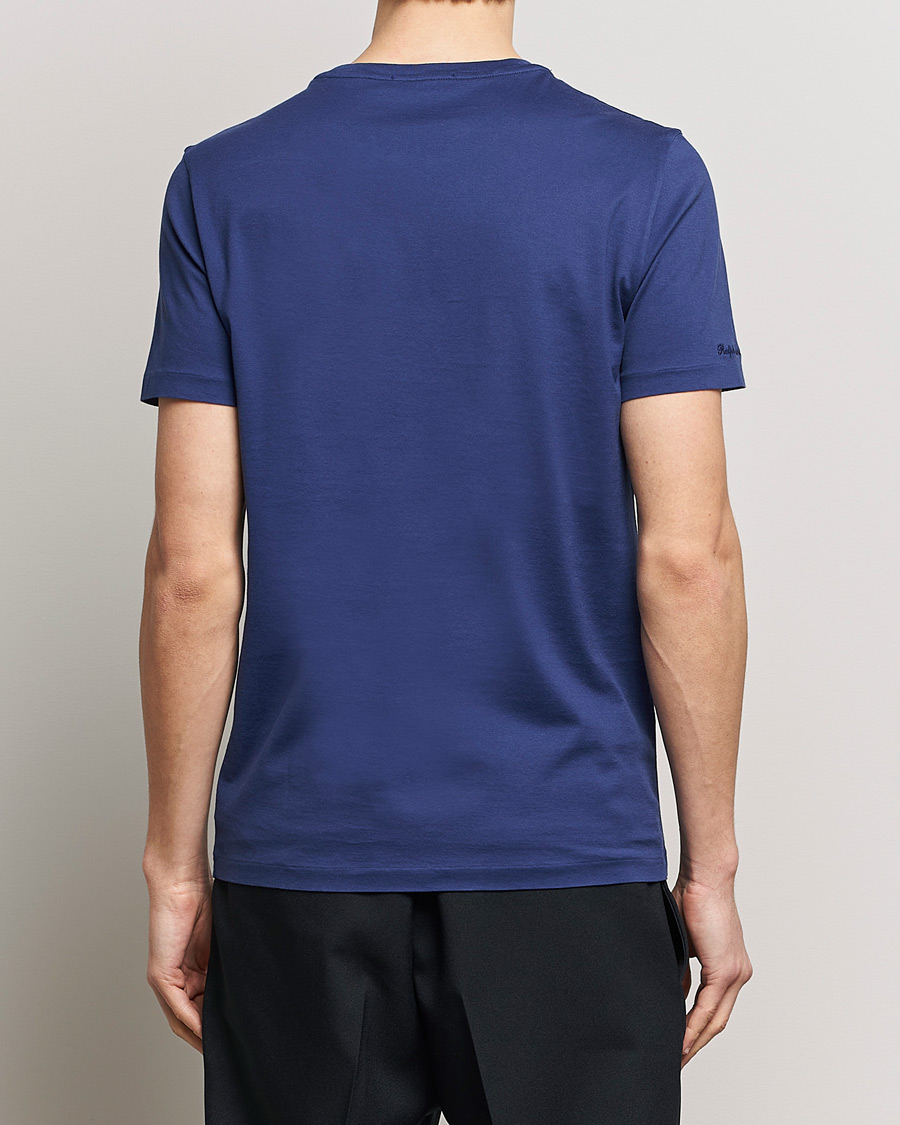Uomini | T-shirt | Ralph Lauren Purple Label | Garment Dyed Cotton T-Shirt Spring Navy