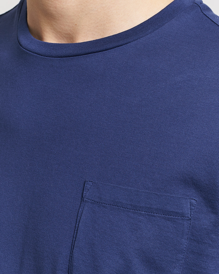 Uomini | T-shirt | Ralph Lauren Purple Label | Garment Dyed Cotton T-Shirt Spring Navy