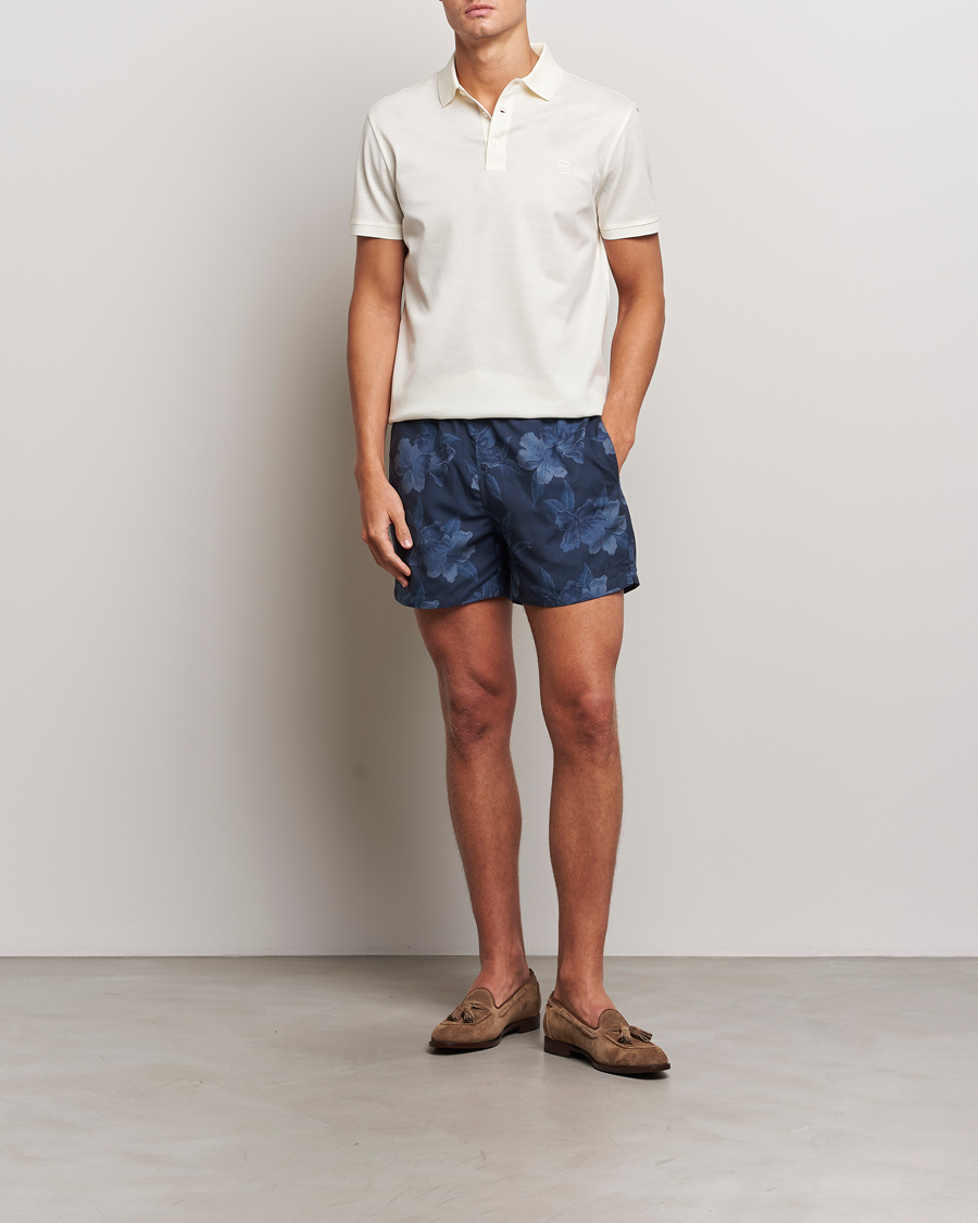 Uomini | Costumi da bagno | Ralph Lauren Purple Label | Amalfi Swim Shorts Navy Hibiscus