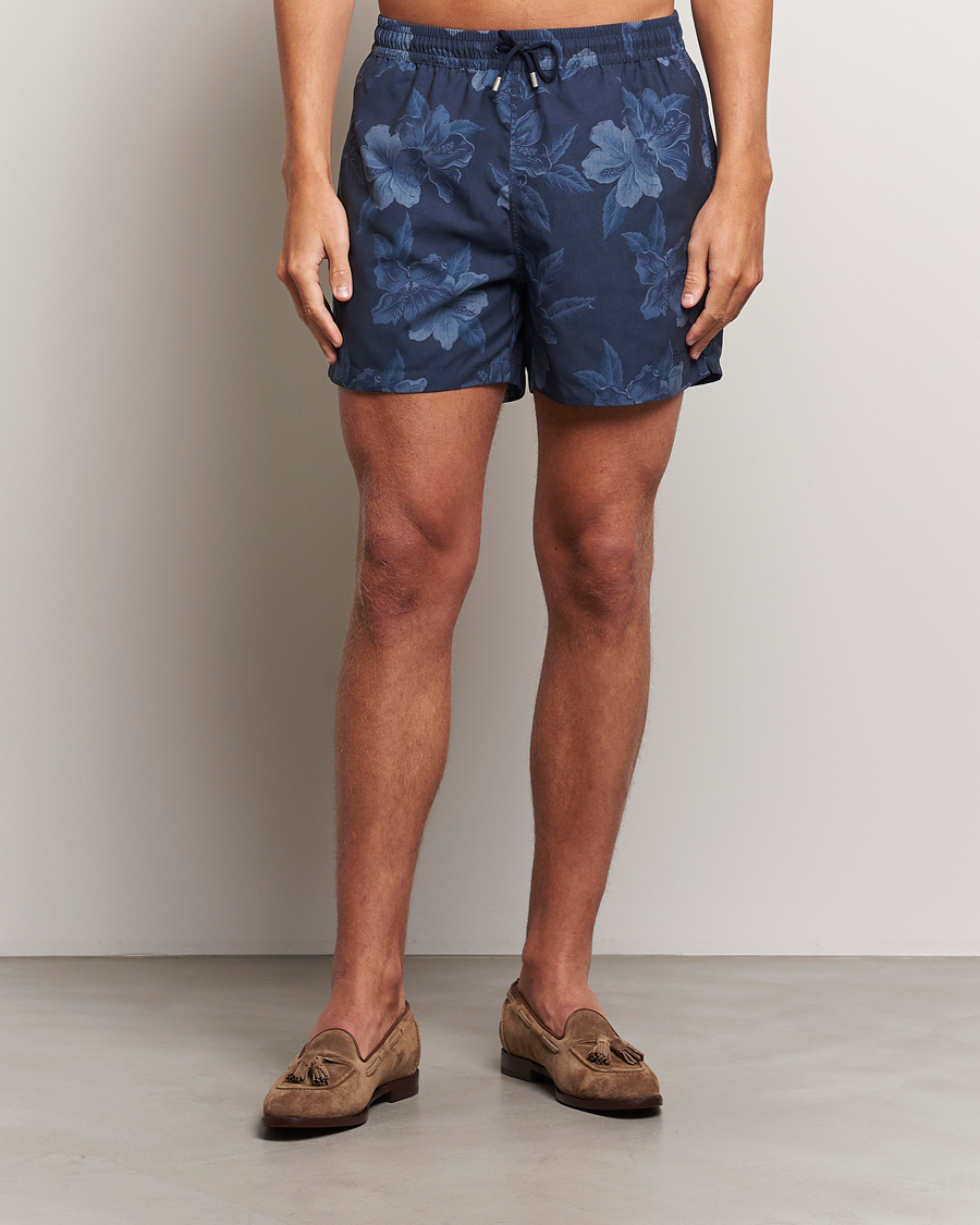 Uomini | Costumi da bagno | Ralph Lauren Purple Label | Amalfi Swim Shorts Navy Hibiscus