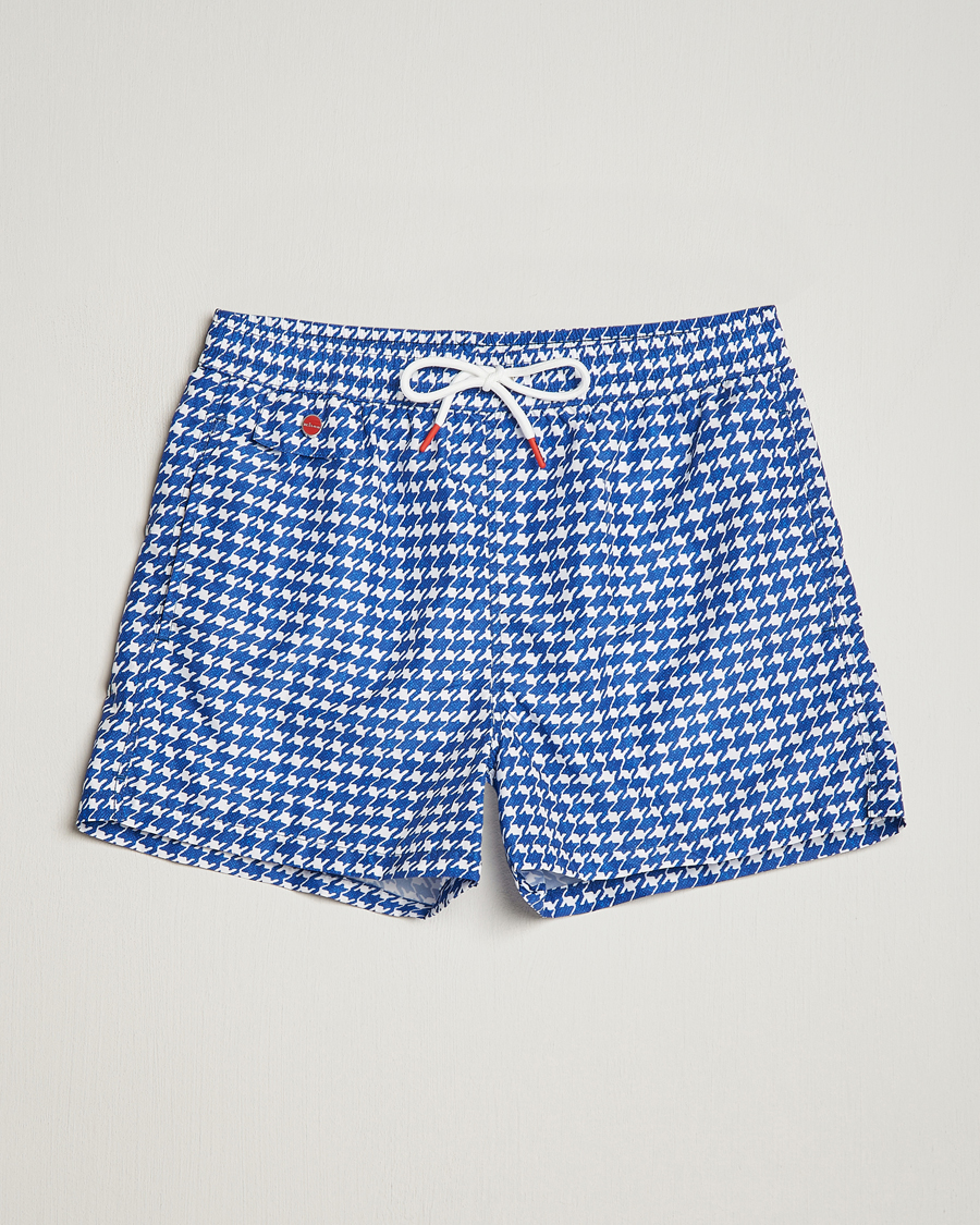 Uomini | Costumi da bagno | Kiton | Printed Nylon Swim Shorts Navy