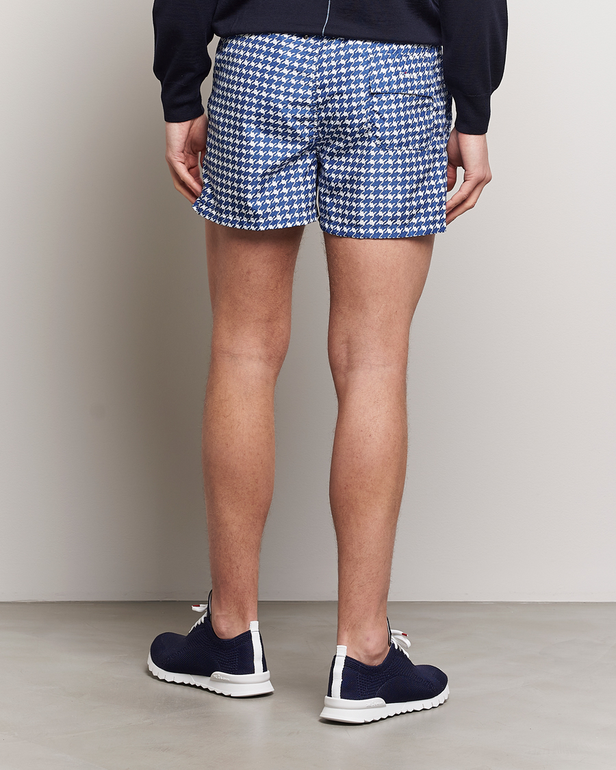 Uomini | Costumi da bagno | Kiton | Printed Nylon Swim Shorts Navy
