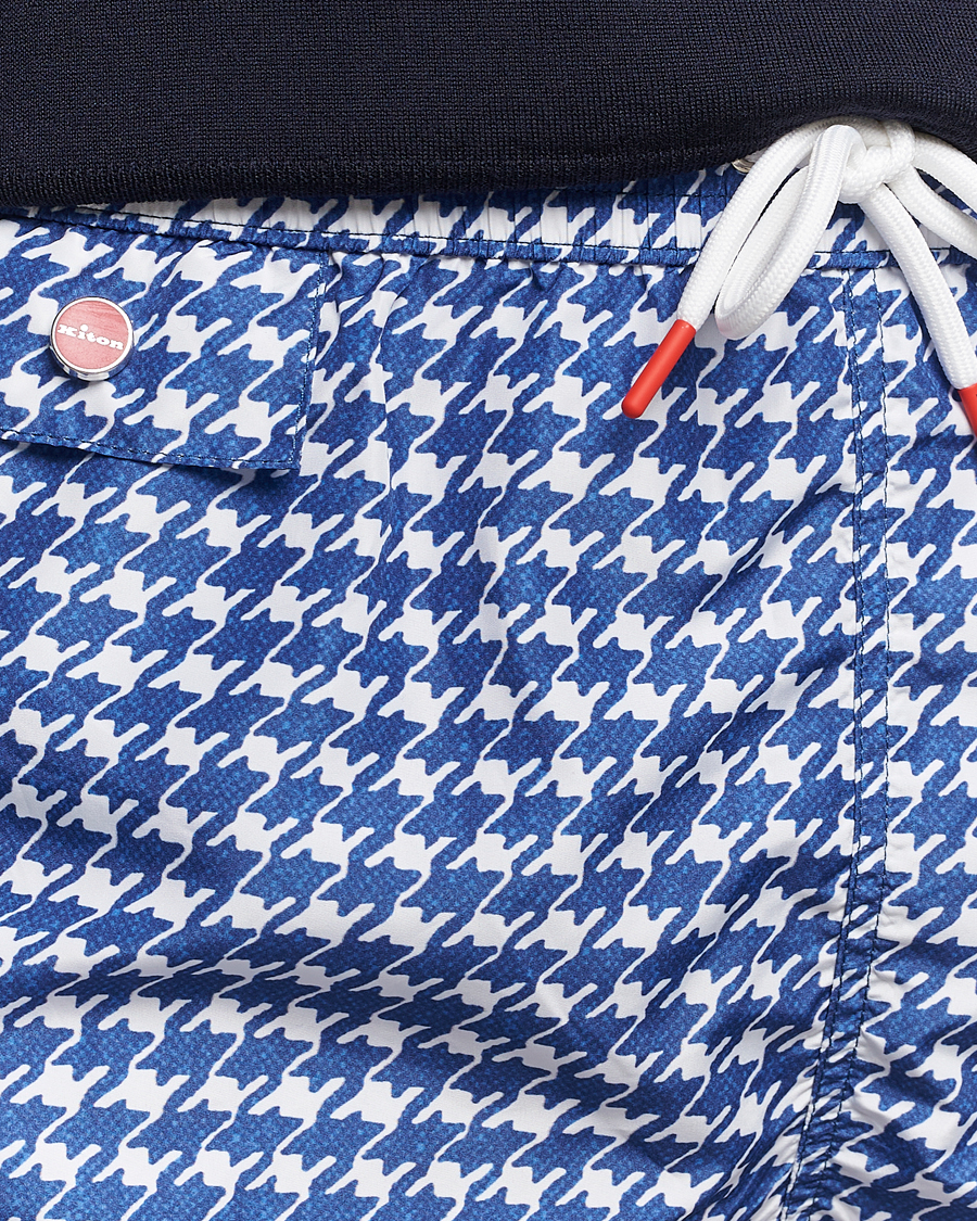 Uomini | Costumi da bagno | Kiton | Printed Nylon Swim Shorts Navy