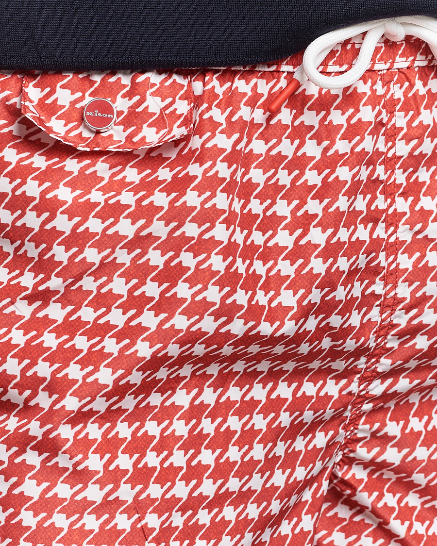 Uomini | Costumi da bagno | Kiton | Printed Nylon Swim Shorts Red