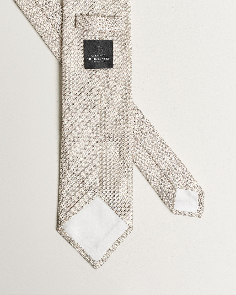 Uomini | Cravatte | Amanda Christensen | Silk Grenadine 8 cm Tie Beige