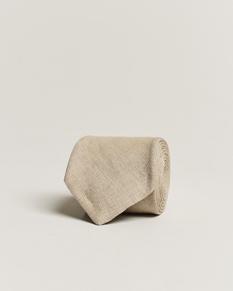 Uomini | Cravatte | Amanda Christensen | Amanda ChristensenHopsack Linen 8cm TieSand